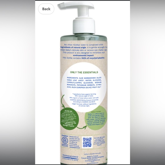 2x NEW Mustela Certified Organic Micellar Water No-Rinse Natural Water Cleanser - Picture 6 of 9